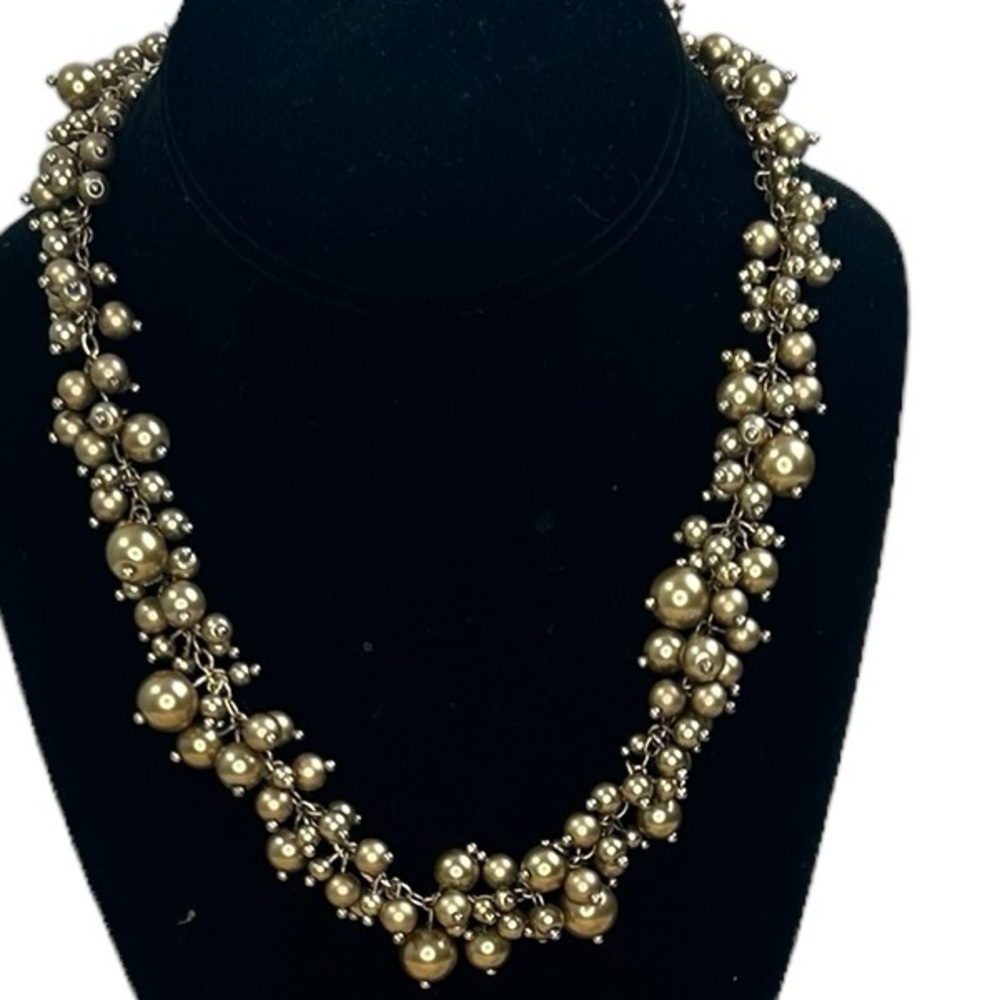 Premier Designs Beaded Necklace Bracelet Earrings Gold Tone Cluster Demi-Parue - Picture 10 of 12
